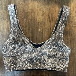 Varley Gray Patterned Sports Bra